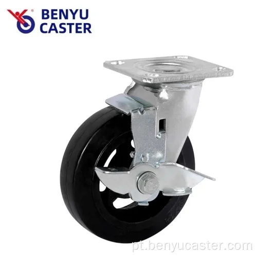 Roda de freio lateral de borracha de borracha de ferro pesado